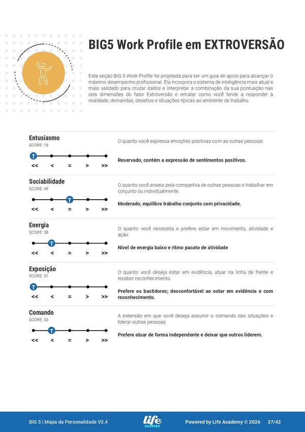 Work Profile em Extroversão